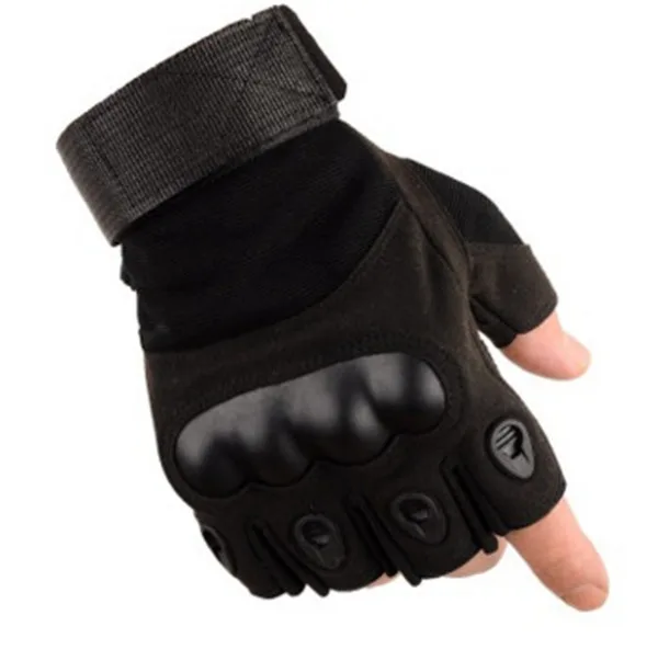 Полпальца и полный палец 2 стиля военные тактические перчатки износостойкие 1 пара перчатки для охоты альпинизма B1-018 - Цвет: Fingerless Black
