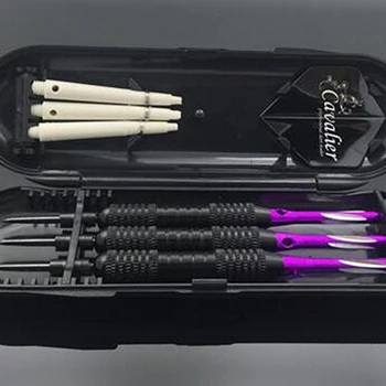 

3PCS/ Sports Competitive Practice Cylindrical Knurled Darts With Aluminium Alu Shafts and 22 Grams in Purple