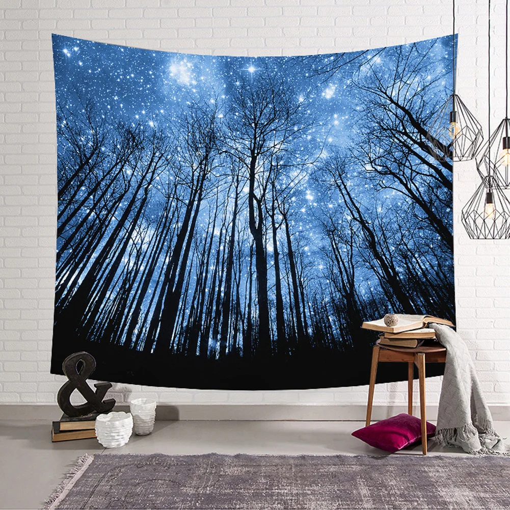 Wall Tapestry Bedroom Decor Polyester Forest 3d Digital