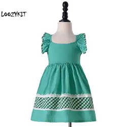 Loozykit/летние платья с рукавами-крылышками для девочек, милые детские праздничные платья из хлопка с открытой спиной для девочек, платье