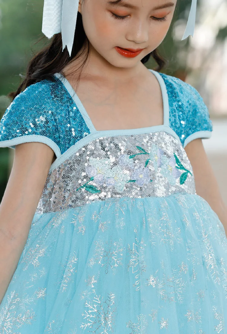 New Kids Frozen Dresses For Girls Elsa Anna Gowns Infant Princess Vestido Child Long Party Dress Carnival Costume Jurken Frocks