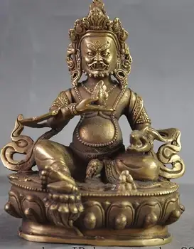 

Tibet Buddhism Fane Brass mouse Yellow Jambhala Wealth God buddha Statue