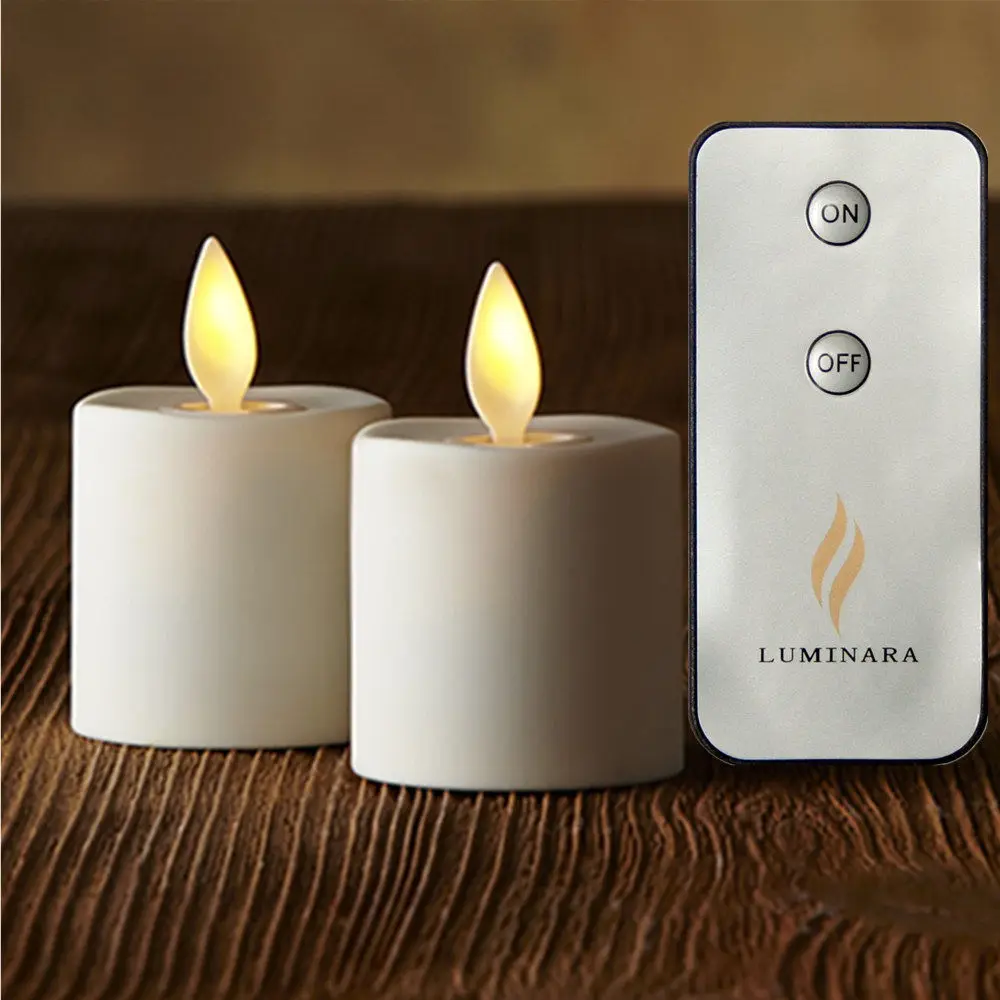 Luminara Flameless Rechargeable LED Tea Lights Battery Operated 2PCS