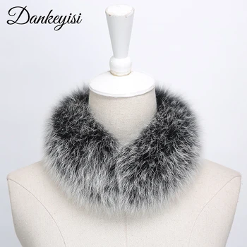 

DANKEYISI Real Fox Fur Scarf Fur Collar Women Winter Ring Fur Scarves Luxury Jacket Coat Fur Winter Warm Neck Warmers Scarf