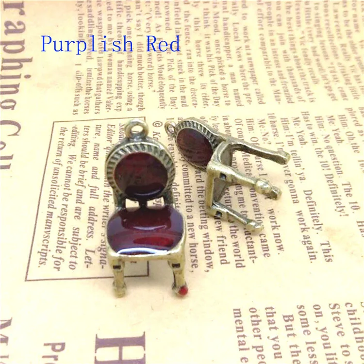 High Quality 20 Pieces/Lot Antique Bronze Plated Enamel Vintage Chair Charms High Quality 20 Pieces/Lot Antique Bronze Plated Enamel Vintage Chair Charms