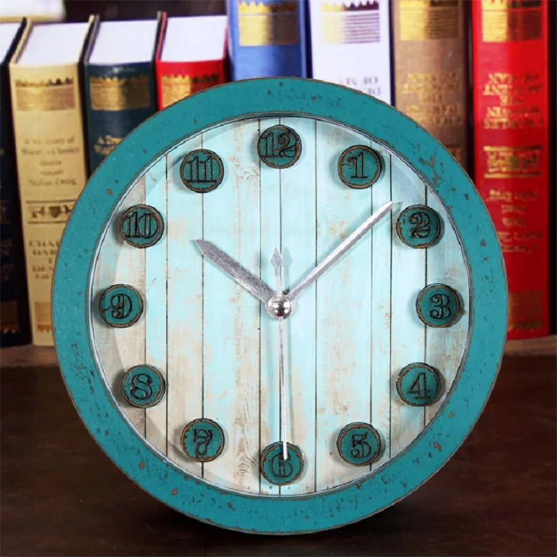 3D стерео аль-Фаджр часы Ретро relogio де Мадейра reloj сигнализации домашнего декора деревянный часы saat Таблица клок despertador mute - Цвет: Зеленый