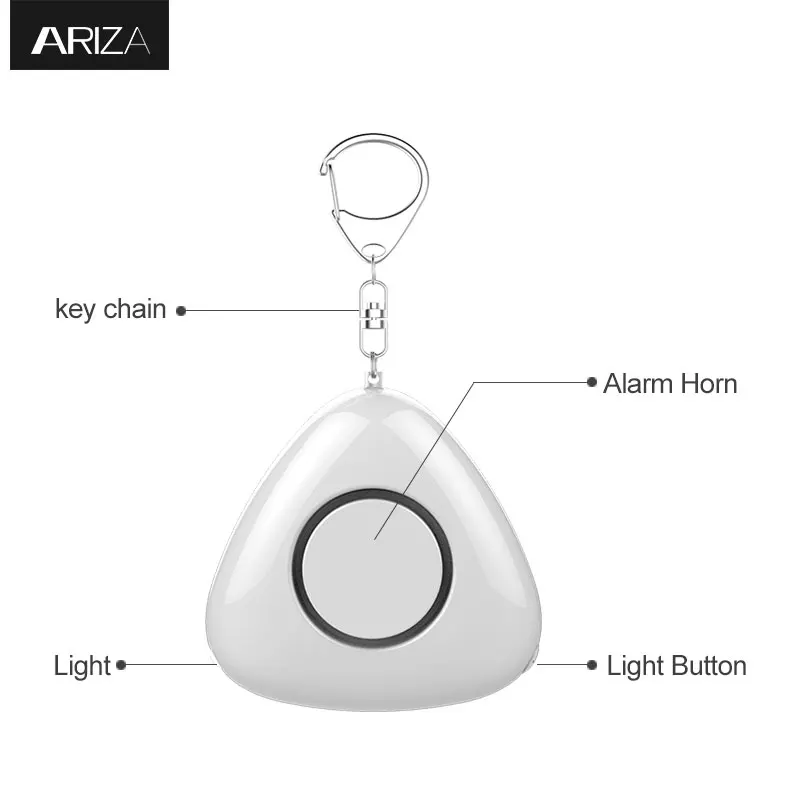

Hot Sale Personal Alarm Self Defense Supplies Panic Alarm Personal Alarm keychain with LED light for Women Kids Children