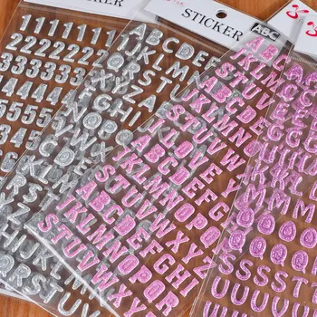 

beautiful glitter shinning words aNumber alphabet letter scrapbooking sticker 12 designes mixed
