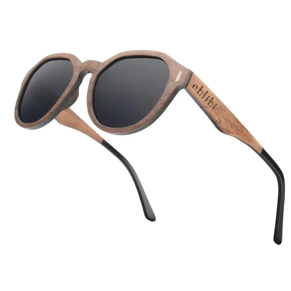 Lunettes Hommes Femmes Lunettes de soleil Lunettes de soleil en Bois Motif Cadre UV400 Rétro
