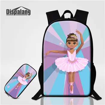 

Lovely Ballet Girl Printed School Bag Cartoon Girl School Bookbag Set for Teenage Girls Casual Travel Backpack Kids Pencil Pouch