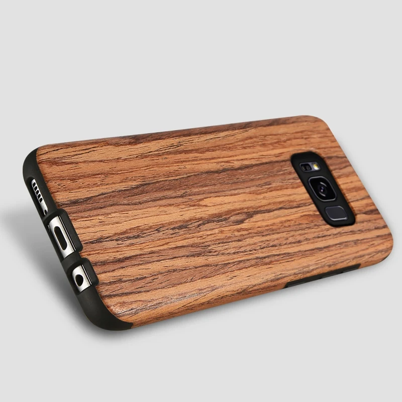 KISSCASE Винтаж текстура деревянный узор чехол для samsung Galaxy S10 плюс S10e S8 Lite зерна мягкий бант из ленты TPU с изображением дерева чехол Funda - Цвет: Dark Brown