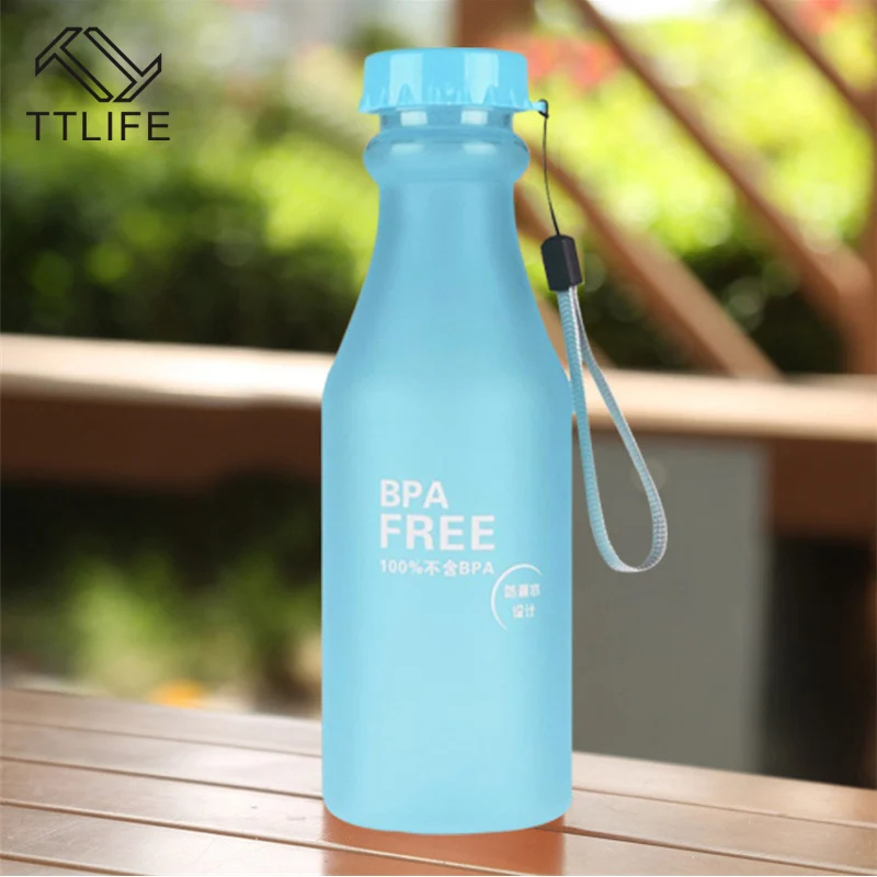 TTLIFE 550ml High Quality Plastic Water Bottle 5 Candy Colors Portable