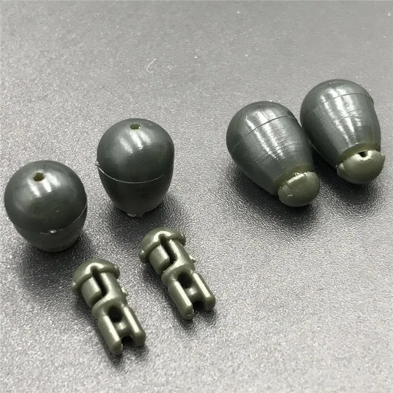 

20pcs Carp fishing method feeder line holder Army green quick change camo beads terminal tackle lures chod buffer hard beads