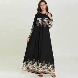 Мусульманский кафтан абайя Дубай Рамадан платье хиджаб Турции Абаи для Для женщин джилбаба Восточный халат из марокена Elbise Катар Оман