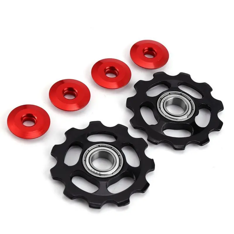 

2pcs 11T Ultralight Aluminum Alloy Outdoor MTB Bike Bearing Jockey Wheel Rear Derailleur Pulleys Bicycle Parts With 5 Colors