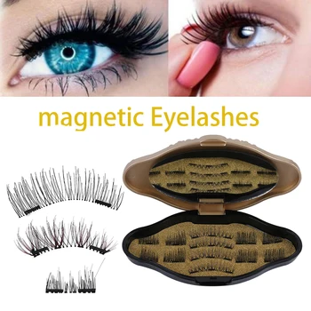 

6 Pairs/12pcs Magnetic Eyelashes Eye Makeup Kit 3D Magnet False Eye Lashes Extensions For Makeup Tool Multipack Lashes Reusable