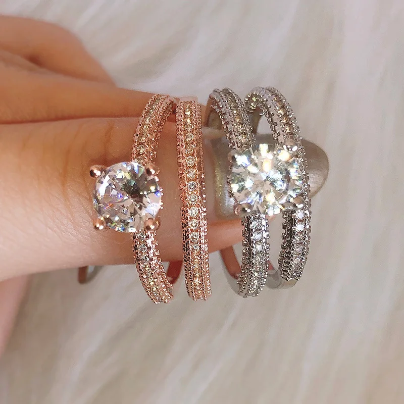 

2019 Fashion AAA Zircon Ring Wedding Engagement Ring Statement Ring For Women Luxury Wedding Ring Gift Dropshipping