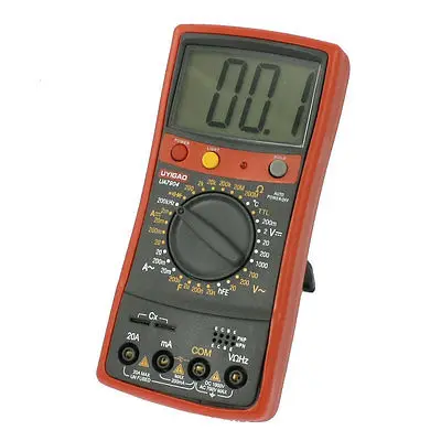 

Black Red UA7904 Volt Amp Ohm Meter Digital Multimeter w 2 Test Leads