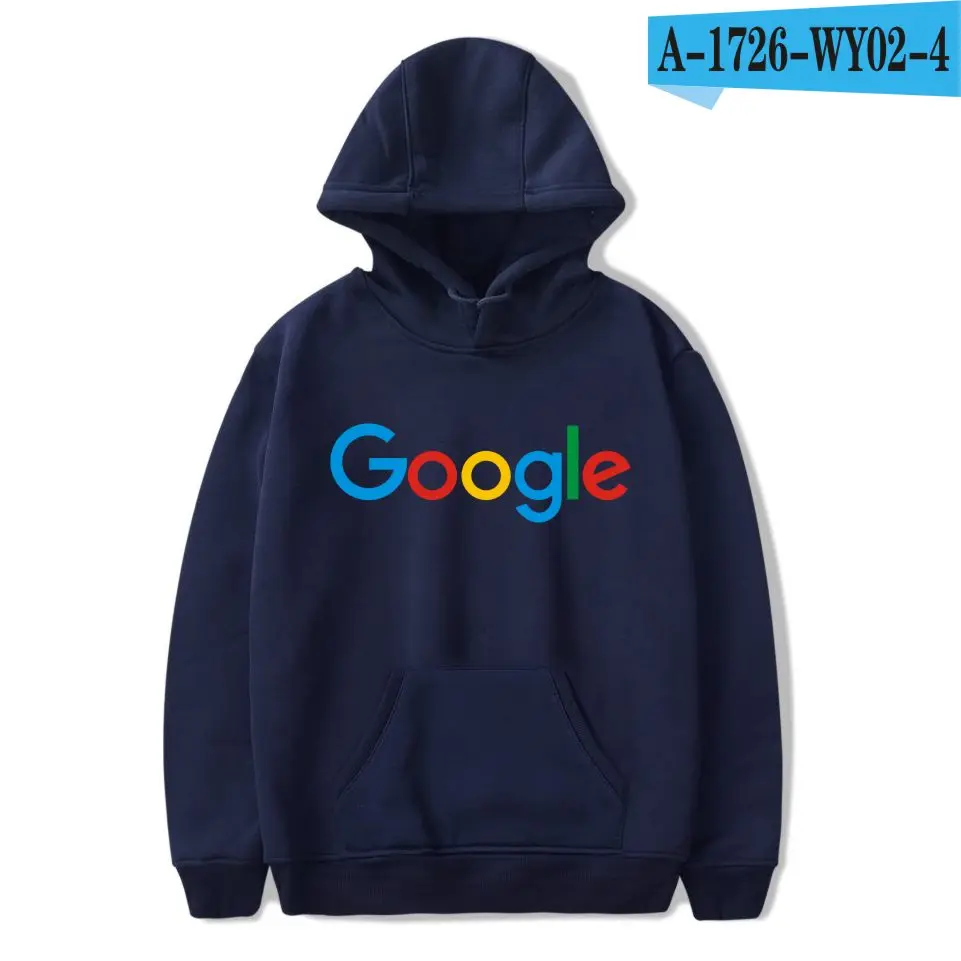 Толстовка с логотипом google microsoft, модная Толстовка с длинным рукавом, крутая свободная толстовка, Повседневный пуловер, мягкая толстовка - Цвет: Navy Blue