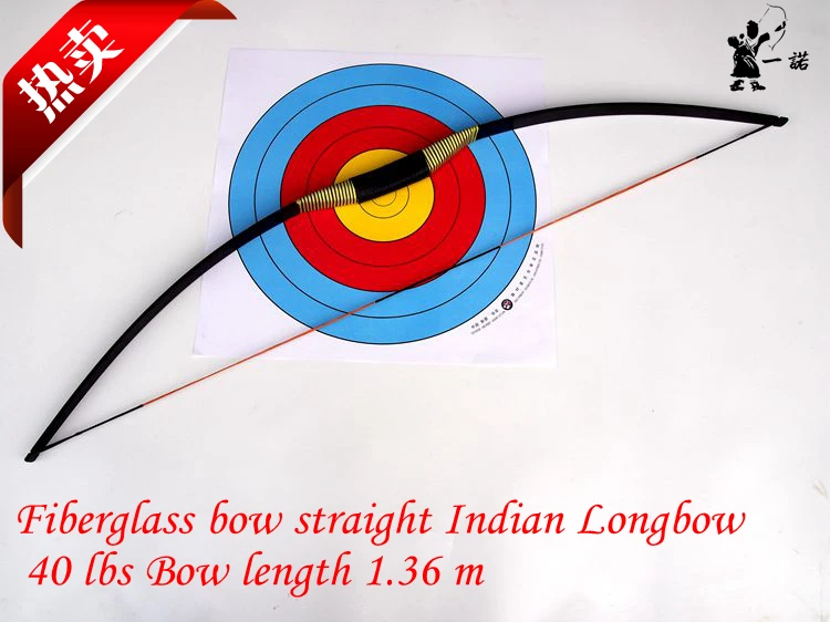 Buy Indian fiberglass bow straight bow Longbow 40 lbs