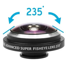 RACAHOO 235 Degree Detachable Clip Universal Super Fisheye Phone Camera Lens for iPhone 7 7 plus 6 6s plus 5 5s Samsung S7 Edge