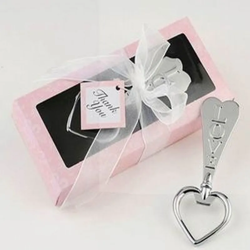 200 pcs Stainless steel Love Heart Shaped Bottle Opener Wedding Favor