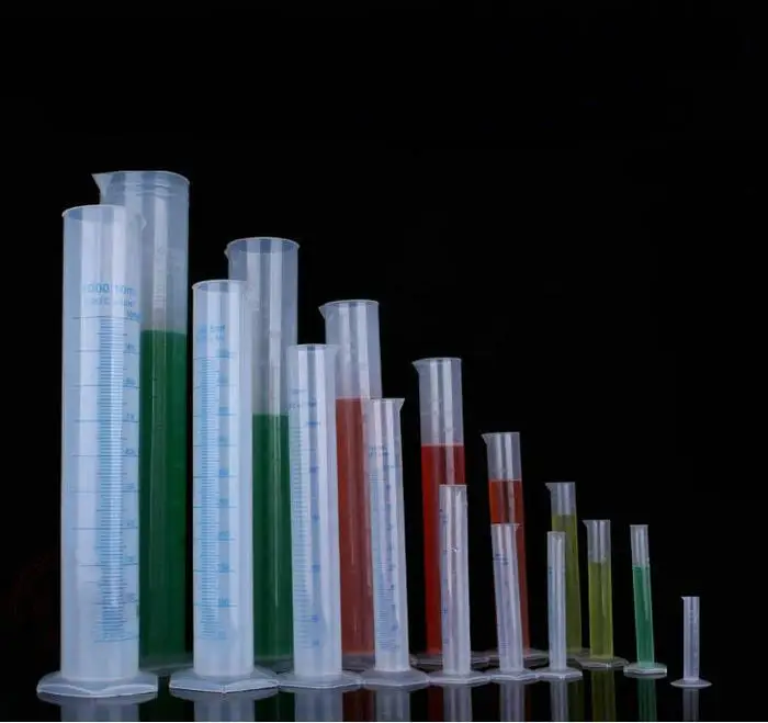 4 шт./лот, 50 мл пластиковый измерительный цилиндр, Градуированный Цилиндр, лабораторный тест, этикетка