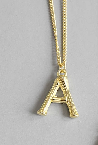 LouLeur, серебро 925 пробы, винтажное ожерелье с подвеской в виде буквы А м S, Золотое простое темпераментное ожерелье для женщин, праздничные украшения - Цвет камня: A Nnecklace