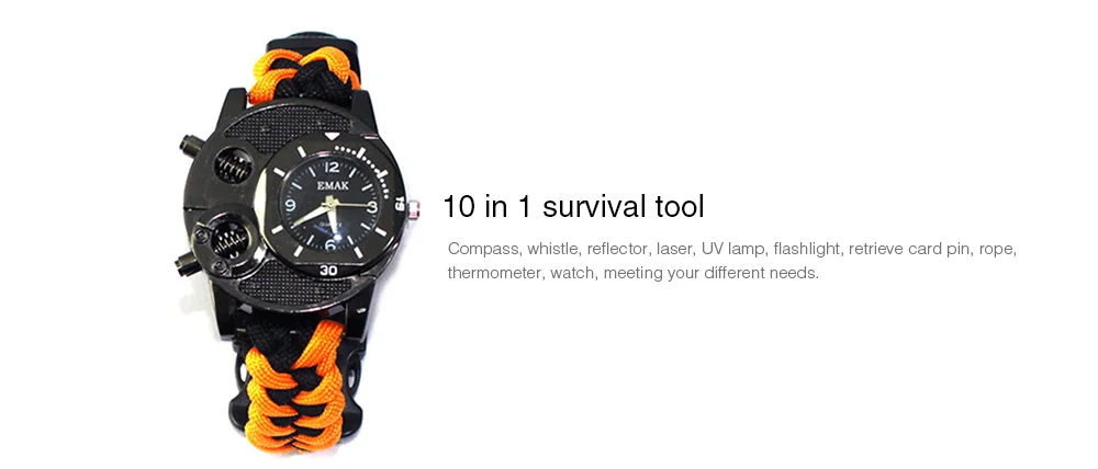 Durable Survival Watch Multi-functional Compass for Outdoor Camping 