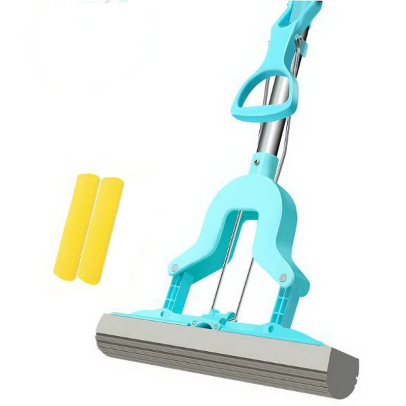 140208/Mops Floor Cleaning Fold Squeeze Water Sponge Mop, Stainless