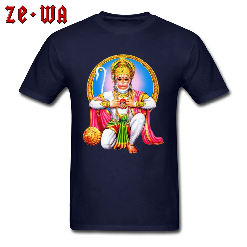 hanuman chalisa rama mantra god 100% Cotton Fabric Man Tops T Shirt Casual Autumn T Shirts New Coming Crewneck Tops Shirt hanuman chalisa rama mantra god navy