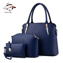 2017 Bolsos de Las Mujeres de Cuero Bolso de Las Mujeres Bolsa de Mensajero Bolsos de Las Señoras Diseños de Marca Famosa Bolsos Bolso + Bolso + Messenger Bag 3 Sets