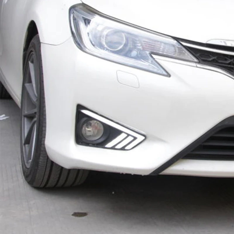Hlxg 1 комплект светодиодный дневный ходовой светильник DRL для Toyota REIZ 2013 2018 с