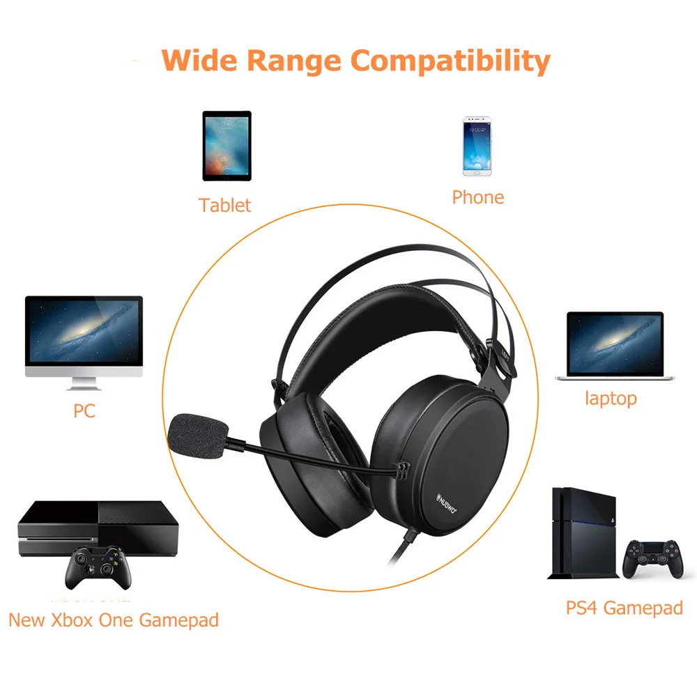 Xiberia Nubwo N7 PS4/Новая гарнитура для Xbox One PC Casque Bass Стерео Игровые наушники для мобильного телефона компьютера телевизора планшета с микрофоном