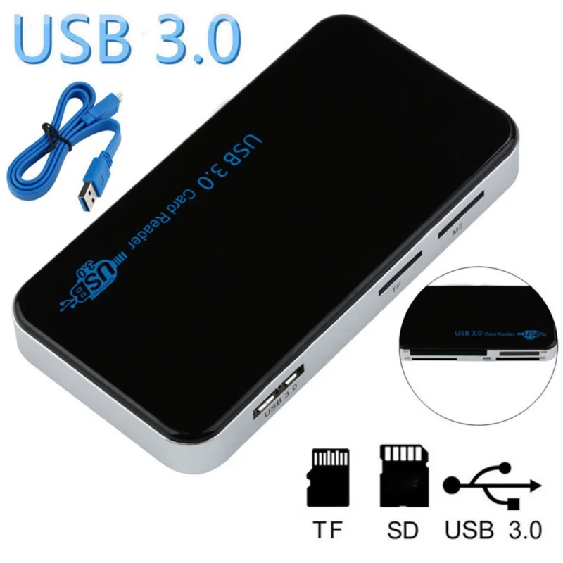 USB3.0 все-в-1 компактный флэш-мультикарта памяти считыватель Высокоскоростной адаптер поддерживает MS M2 CF XD карты памяти TF