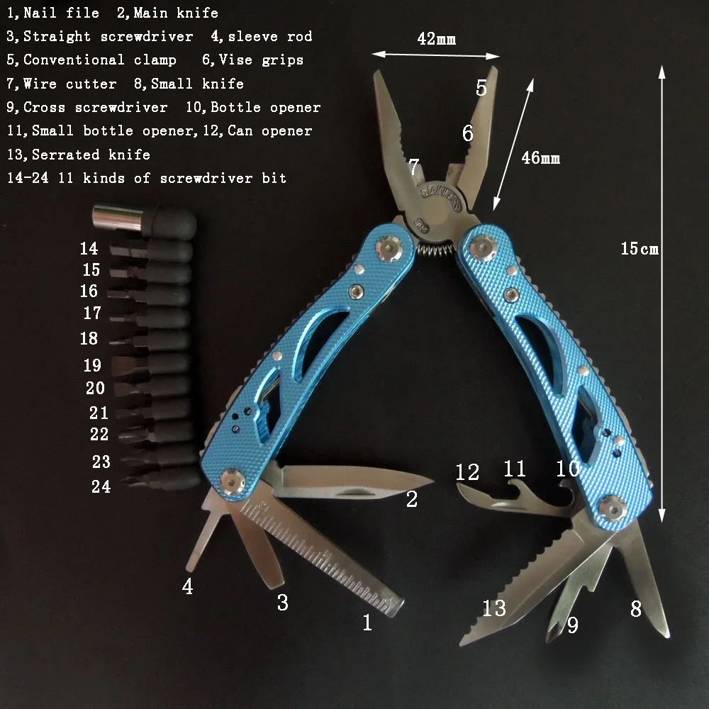 Многофункциональные складные плоскогубцы NEWACALOX, инструмент для зачистки проводов, многофункциональный инструмент для походов на открытом воздухе, инструмент с ножом, отвертка, комплект
