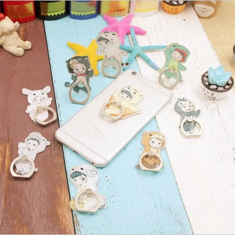 

2018 Universal Kpop EXO Mobile Phone Stand Holder Finger Ring Grip BAEKHYUN D.O. KAI Action Toy Figures Toys New 4cm/2inch