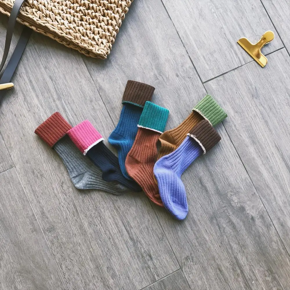 2019 Children Knee-Highs Long Ribbed Socks Boys Girls Combed Cotton Elastic Stripped Toddler Socks for Students Kids 1-7 years 2019 Children Knee-Highs Long Ribbed Socks Boys Girls Combed Cotton Elastic Stripped Toddler Socks for Students Kids 1-7 years