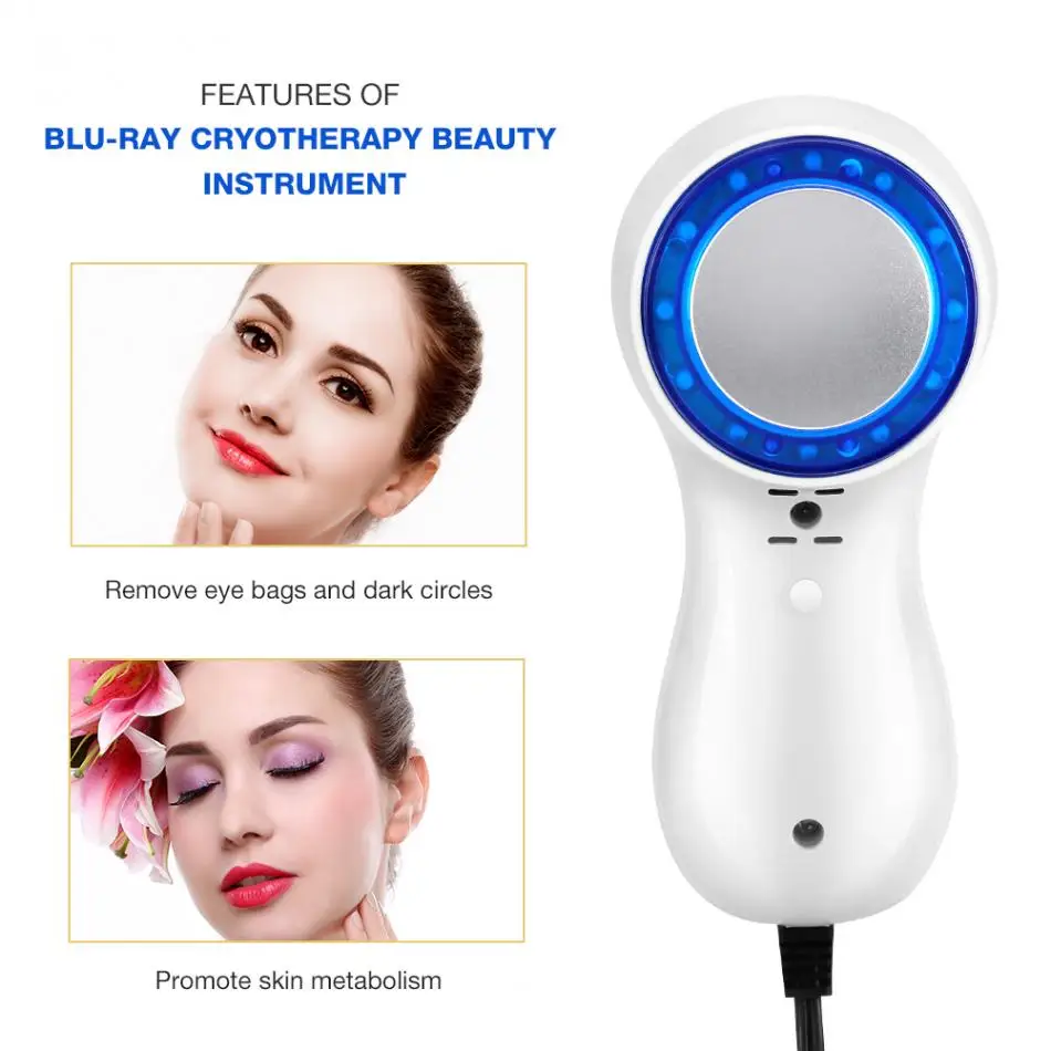 

Medical Blue Light Therapy Face Machine for Wrinkles Skin Tightening Shrink Pores Anti Aging Cryotherapy Cold Hammer Ice Healing