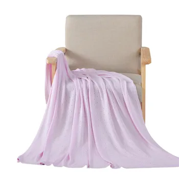 

100% Bamboo Fiber Portable Solid Plain Dye Knitted Home TV Blankets