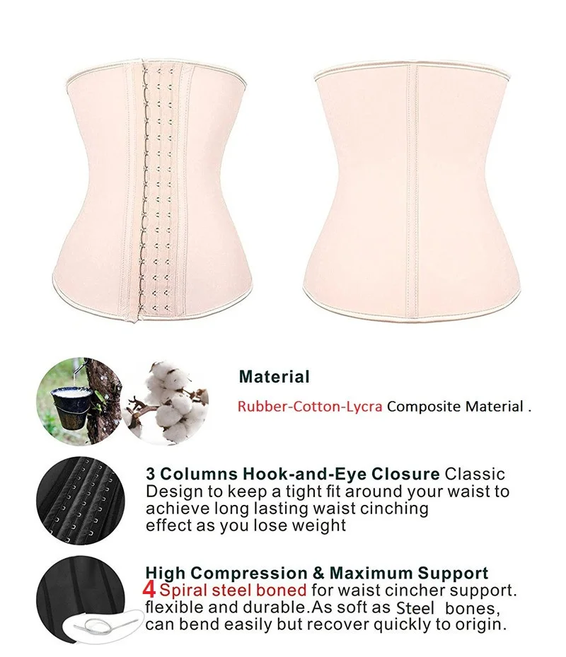NINGMI Plus size S-6XL Mens Waist Trainer Hot Body Shaper Rubber Latex Corset Belly Band Strap Shapewears Weight Loss Slim Belts (17)