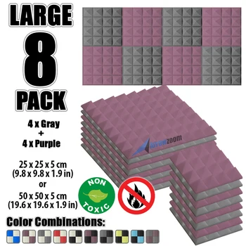 

Arrowzoom 8 pcs Color Combination Pyramid Tile Studio Sound Absorbing Panel Acoustic Foam Treatment AZ1034