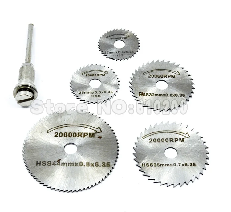 

5pc/ set HSS saw Rotary Tool Circular Wheel Blade Cutter Set + 1/8"(3.2mm) Mandrel fit Dremel Shank for wood aluminum Plastic