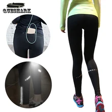 Женские Светоотражающие штаны для бега на молнии сзади спортивные колготки для йоги Леггинсы спортивные брюки для фитнеса гимнастические облегающие утягивающие штаны