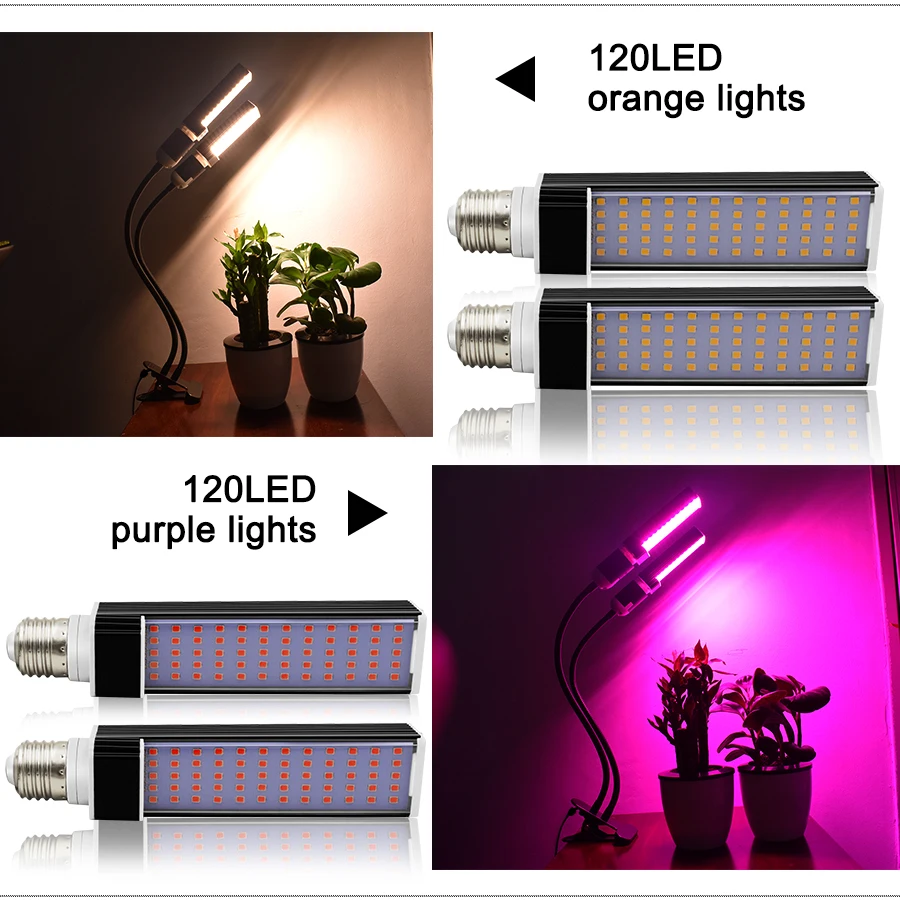 60 Вт 120 Светодиодный лампа для выращивания растений с питанием от источника с 3/9/12 H таймер 10 уровней яркости 3 режима светодиодный Grow Light для комнатных растений Регулируемый растущие огни