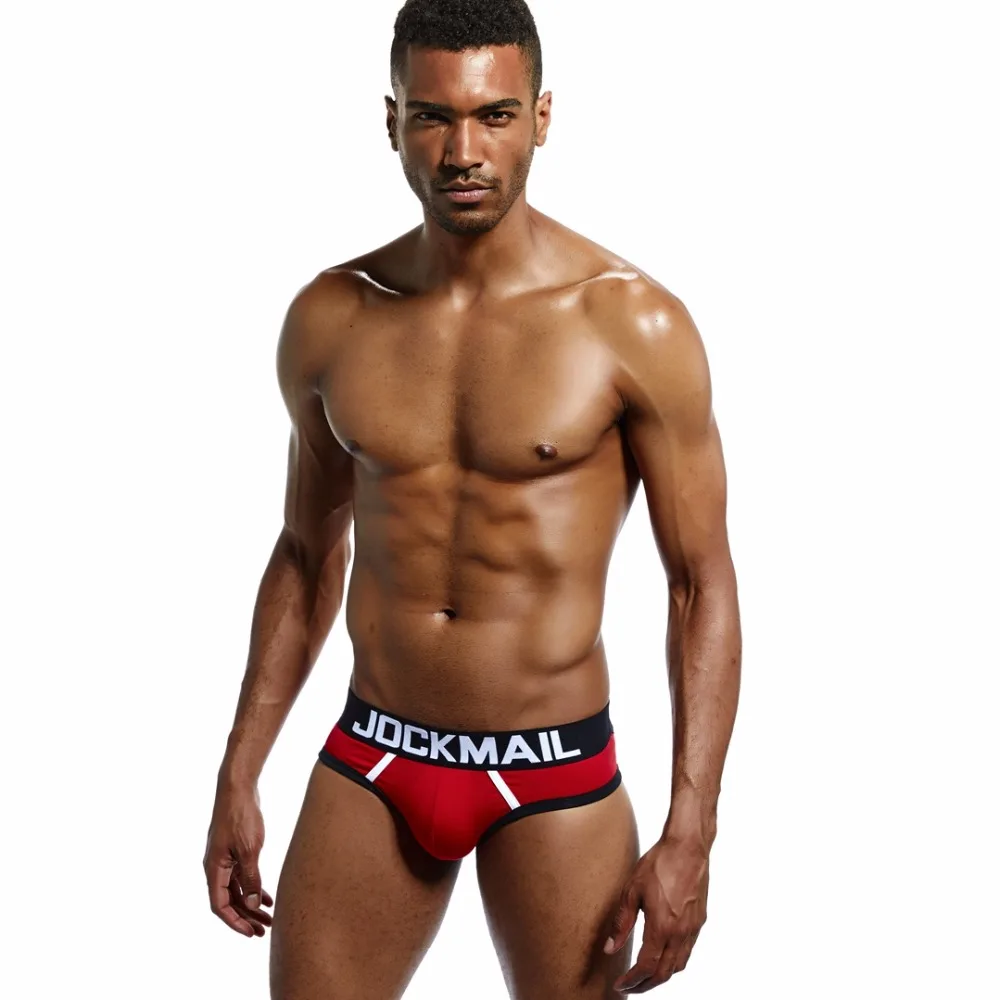 JOCKMAIL Brand Men Underwear open back Sexy Hollow Crotch BOTTOMLESS Cotton Men Briefs Backless Buttocks cueca Gay Underwear male briefs