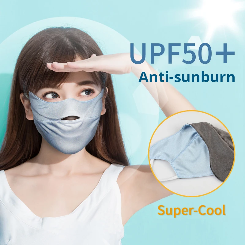 

Sun-proof Ice Silk Face Mask UV Resistant Ice Sense in Summer Adjust Ear Strap Breathable & Elastic Anti-sunburn Skin Care Tool