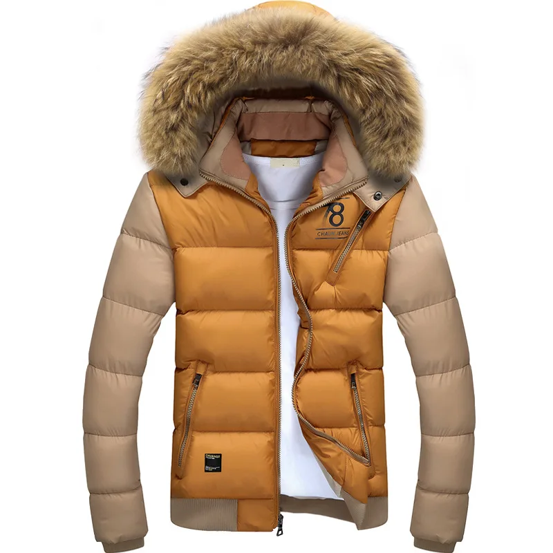 

New 2015 Winter Men Jackets Duck Down Casual Fashion Park Men Style Young Thick Outwear With Hooded For Men Free Shipping 6110
