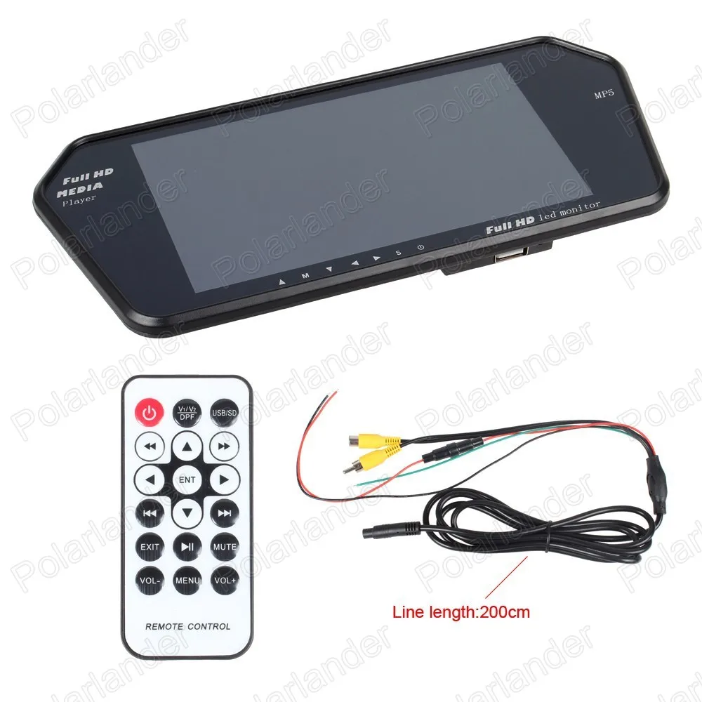 TF USB Bluetooth fm-передатчик MP5 7 дюймов цветной TFT lcd 1024x600 автомобильный монитор для камеры заднего вида парковочный монитор приоритет заднего хода