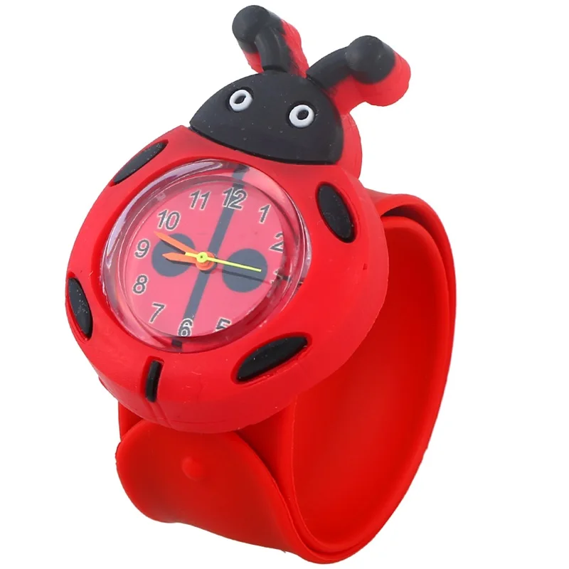 Gnova Платиновые животные мультфильмы Бабочка силиконовые шлепки часы дети наручные часы маленькая девочка мальчик мода подарок для детей A935 - Цвет: Красный